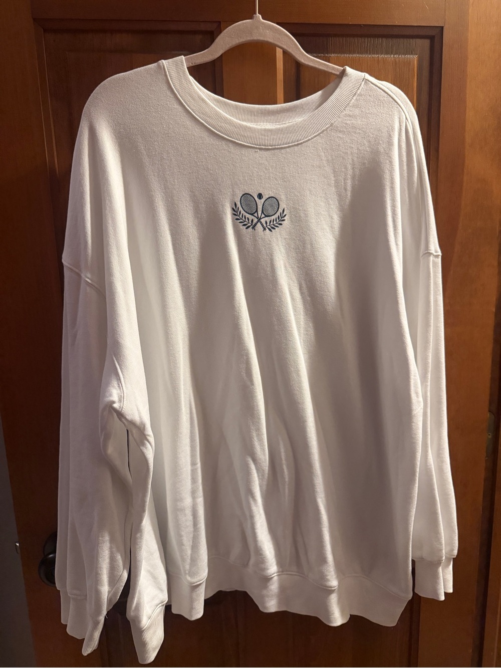 Old Navy White Crewneck Sweatshirt with Navy Tag